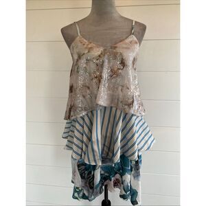 Paul & Joe Paris Strappy Patchwork Tiered Mini Dress NWOT $810 Size 36/US 4